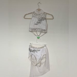 Rhinestoned 2 piece dance costume.